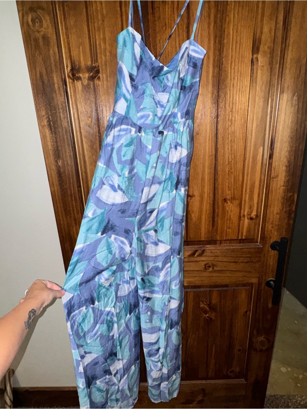 Women’s Blue & Teal Printed Jumpsuit